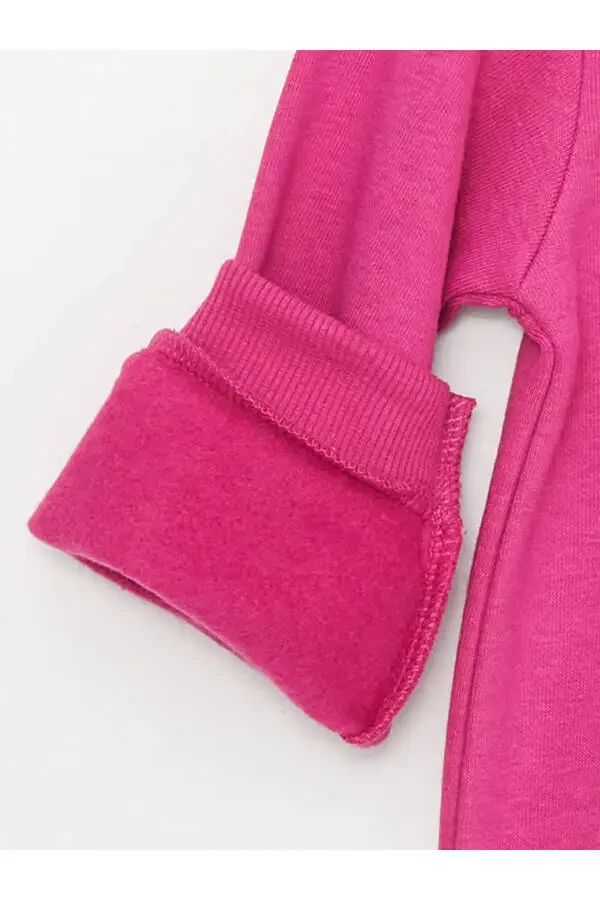 Fuchsia bike neck printed baby girl sweatshirt - 2