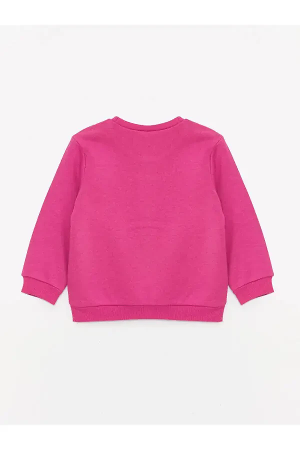 Fuchsia bike neck printed baby girl sweatshirt - 3