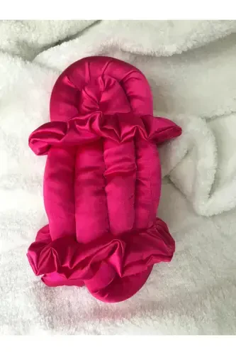 Fuchsia Pink Heatless Hair Curler Hair Sausage Satin Scrunchie Set-Fuchsia - 5