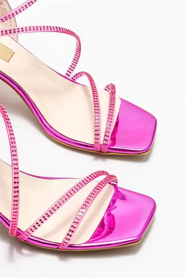 Fuchsia Women's Heeled Sandals - 3