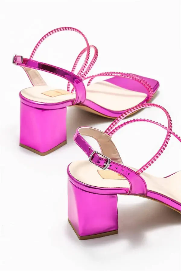 Fuchsia Women's Heeled Sandals - 4