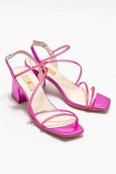 Fuchsia Women's Heeled Sandals - ELLE SHOES (1)
