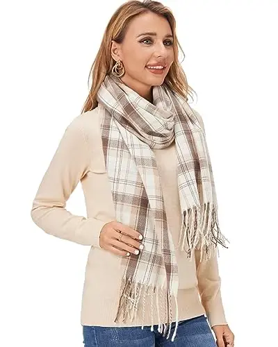 Fuinloth Ayollar uchun Katta Katakli Sharf Moda Uzun Ro'mol O'rash Qish uchun Issiq Yengil - 2