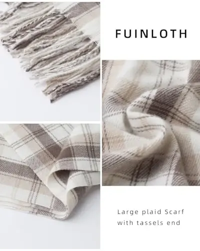 Fuinloth Ayollar uchun Katta Katakli Sharf Moda Uzun Ro'mol O'rash Qish uchun Issiq Yengil - 3