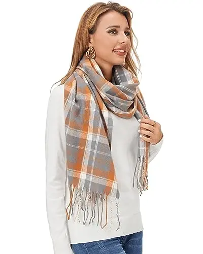 Fuinloth Ayollar uchun katta katakli sharf Moda uzun ro'mol O'rash Qish uchun issiq yengil - MODAZONE (1)