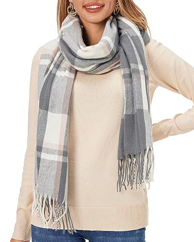Fuinloth Ayollar uchun Katta Plaid Sharf Moda Uzun Roʻmol Oʻrash Qish uchun Issiq Yengil 