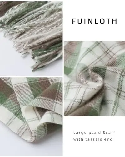 Fuinloth Ayollar uchun Katta Plaid Sharf Moda Uzun Ro'mol O'rash Qish uchun Issiq Yengil - 3