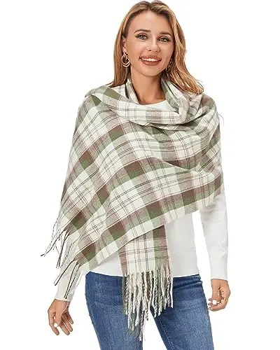 Fuinloth Ayollar uchun Katta Plaid Sharf Moda Uzun Ro'mol O'rash Qish uchun Issiq Yengil - 4