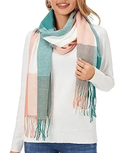 Fuinloth Ayollarining Katta Plaid Sharf Modasi Uzun Ro'mol O'rash Qish uchun Issiq Yengil - 1