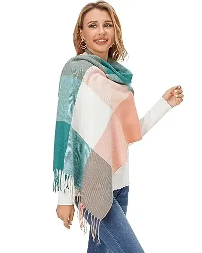 Fuinloth Ayollarining Katta Plaid Sharf Modasi Uzun Ro'mol O'rash Qish uchun Issiq Yengil - 4