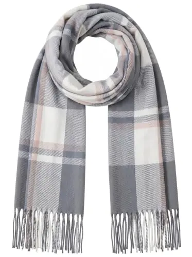 Fuinloth Women's Large Plaid Scarf Fashion Long Shawl Wrap for Winter Warm Lightweight 