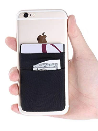 Fulgamo 2 ta’riqli Yopishqoq Telefon Cho‘ntagi, Telefonga Yopishqoq Kartlar Cho‘ntagi, Kredit Kartlari/Shaxsni Tasdiqlovchi Hujjatlarni Saqlovchi (Ikki Tomonlama Xavfsizlik) iPhone, Android va Barcha Smartfonlarning Orqa Tomoni Uchun Stikerli - Qora - Fulgamo (1)