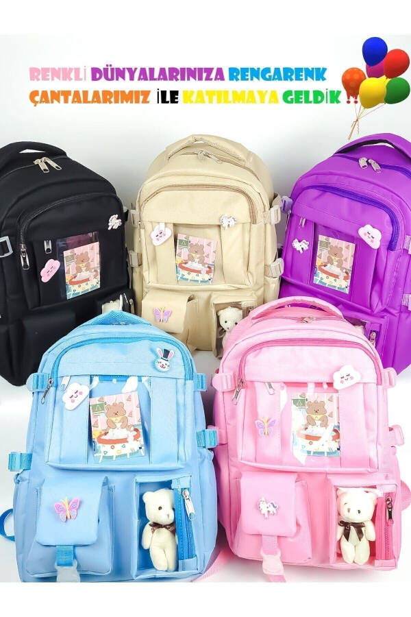 Full accessory, kawaii Korean style orthopedic daily school backpack - 8