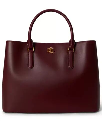 Full-Grain Leather Large Marcy Satchel Bag - Dark Garnet - 1