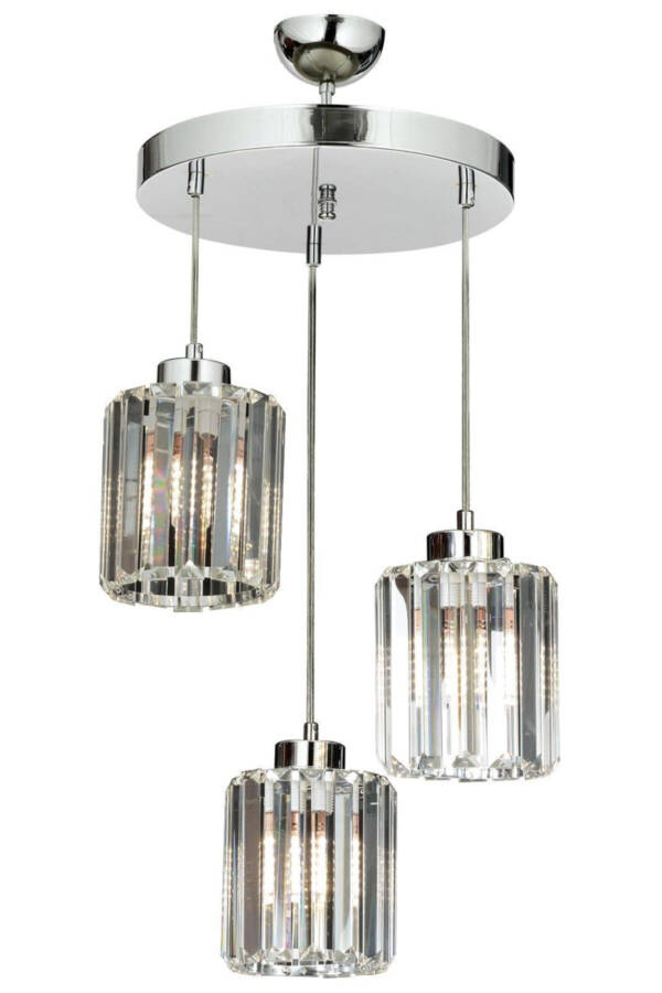 Full Moon 3-Piece Y-12 Crystal Stone Pendant Chandelier - 1