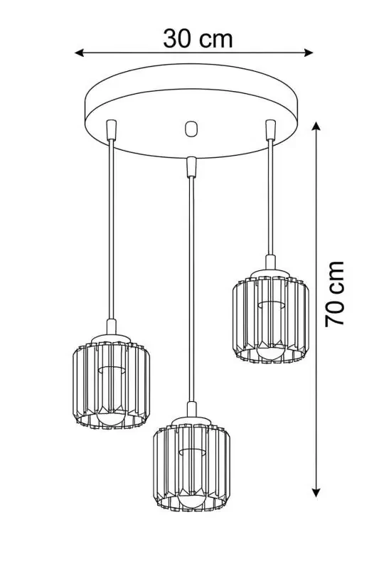 Full Moon 3-Piece Y-12 Crystal Stone Pendant Chandelier - 2