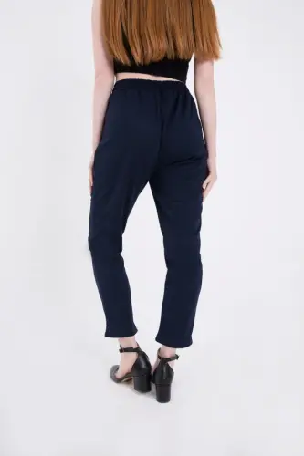 Full Pattern Basic Sweatpants - Navy Blue - 4
