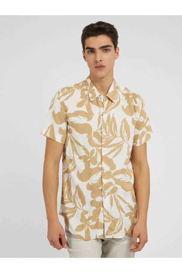 Full Printed Men's Shirt - Camel - 1