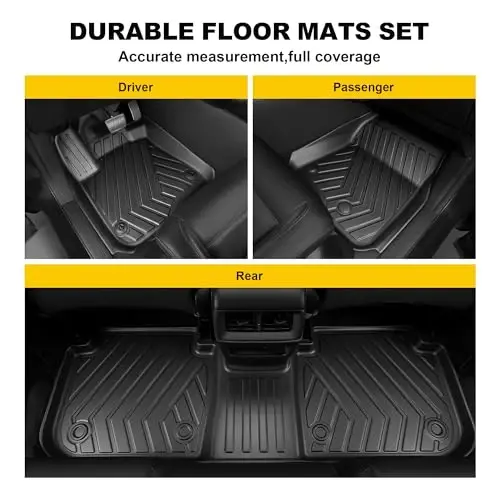 Full Set Floor Mats Fit for Honda HRV 2023-2027 Sport/LX/EX-L | for Acura ADX 2025-2026, All Weather TPE Custom Fit HR-V Floor Liners 1st & 2nd Row & Seat Back Mat & Cargo Mat - 3