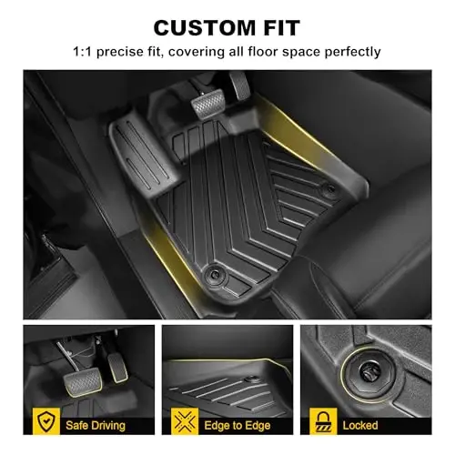 Full Set Floor Mats Fit for Honda HRV 2023-2027 Sport/LX/EX-L | for Acura ADX 2025-2026, All Weather TPE Custom Fit HR-V Floor Liners 1st & 2nd Row & Seat Back Mat & Cargo Mat - 4