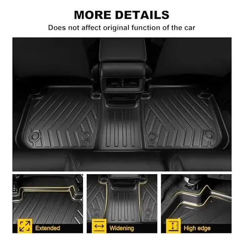 Full Set Floor Mats Fit for Honda HRV 2023-2027 Sport/LX/EX-L | for Acura ADX 2025-2026, All Weather TPE Custom Fit HR-V Floor Liners 1st & 2nd Row & Seat Back Mat & Cargo Mat - 5