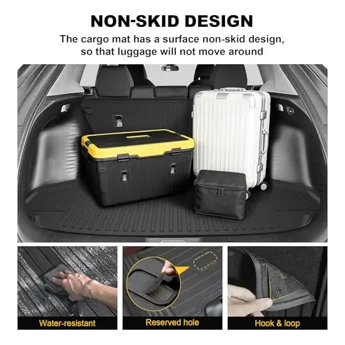 Full Set Floor Mats Fit for Honda HRV 2023-2027 Sport/LX/EX-L | for Acura ADX 2025-2026, All Weather TPE Custom Fit HR-V Floor Liners 1st & 2nd Row & Seat Back Mat & Cargo Mat - 6
