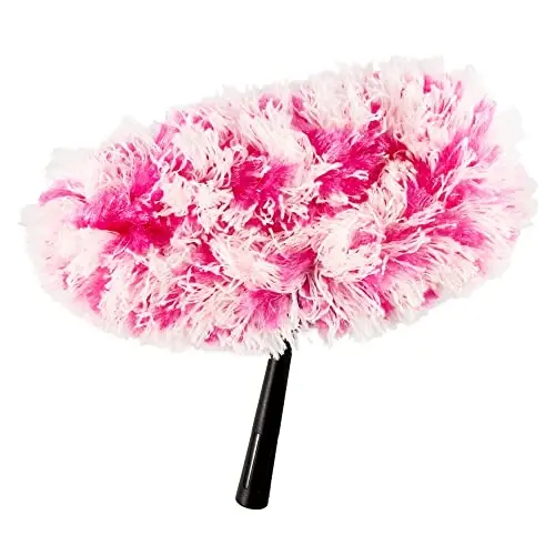 Fuller Brush Fuzzy Fan Duster – Shipatok va tozalovchi shift ventilyatorlari, devorlar, yog'och buyumlar – Polistatik va mikrofiber chang, tuk, o'rgimchak to'ri va kirlarni ushlaydi - Faqat ventilyator tozalagich boshi (pushti) - 6