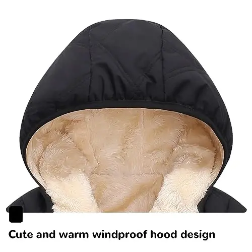 Fumdonnie Baby girls winter coats toddler outerwear infant boy snow jackets | Unisex baby boys girls hoodie snow suit well with sweaters kids rain snowsuit 12-18, 18-24 months, 1t, 2t, 3t, 4t, 5t options - FUMDONNIE (1)