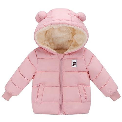 Fumdonnie Newborn Baby Girls Fleece Outerwear Jacket Toddler Winter Coat Infant Clothes - 1