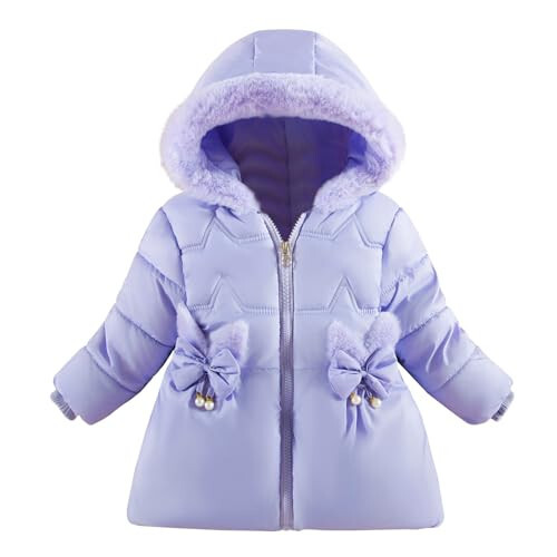 Fumdonnie Toddler Winter Coats Baby Jacket Snow Clothes Puffer Dress Girl Warm Hoodie 1-4T - 1