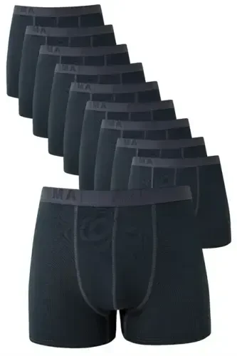 Füme Erkek Boxer 10'lu Paket Pamuklu Esnek Kumaş - 1