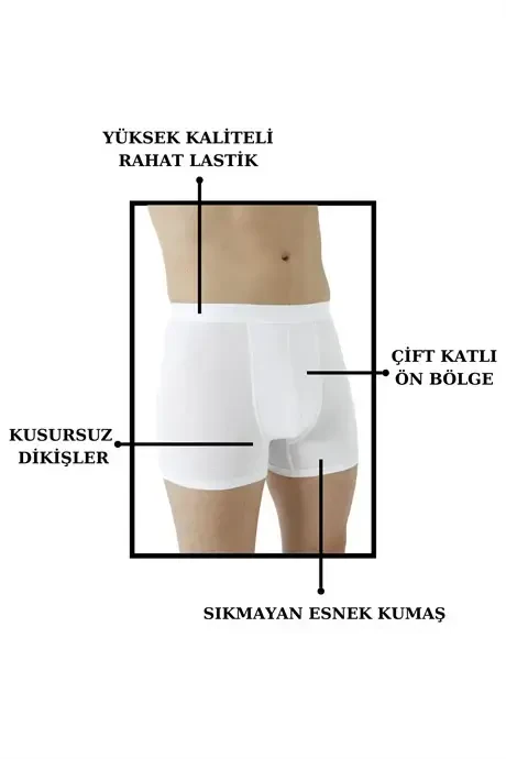 Füme Erkek Boxer 10'lu Paket Pamuklu Esnek Kumaş - 3