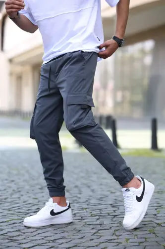 Füme Kargo Cep Erkek Jogger Pantolon 5461 - Füme - 3