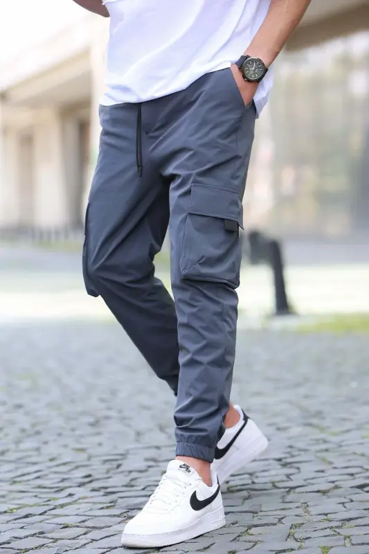Füme Kargo Cep Erkek Jogger Pantolon 5461 - Füme - MADMEXT