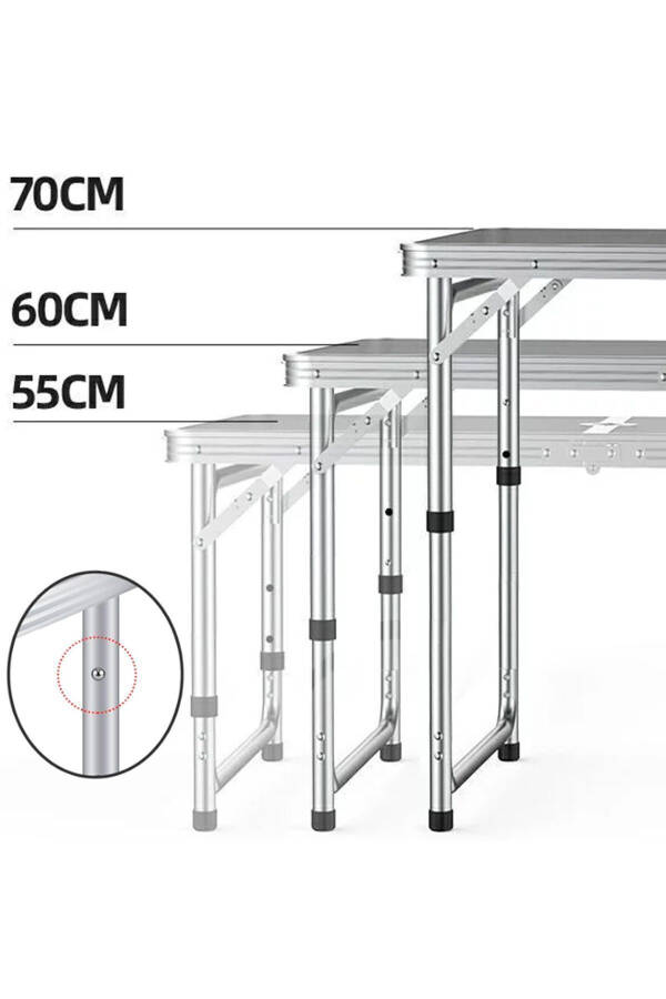 Funky Chaırs Folding Picnic Table Set with Stools - Grey - 11