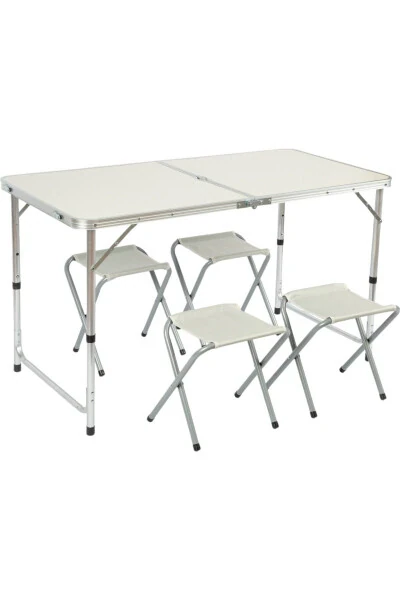 Funky Chaırs Folding Picnic Table Set with Stools - Grey - Funky Chairs