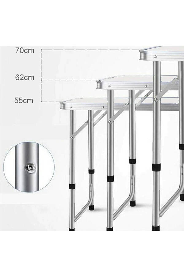 Funky Chaırs Folding Picnic Table Set with Stools - Grey - 18