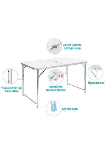 Funky Chaırs Folding Picnic Table Set with Stools - Grey - 19