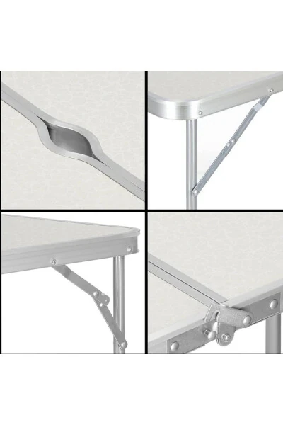 Funky Chaırs Tabureli Katlanabilir Piknik Stoli To'plami - kulrang - 3