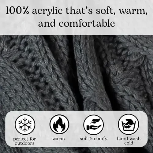 Funky Junque Cozy Ribbed Cable Knit Infinity Scarf Wrap - Mother's Day Gift - for Women - 2