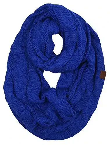 Funky Junque Cozy Ribbed Cable Knit Infinity Scarf Wrap - Mother's Day Gift - for Women 