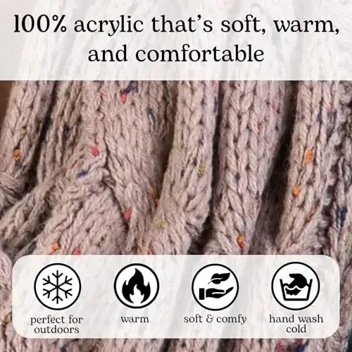 Funky Junque Cozy Ribbed Cable Knit Infinity Scarf Wrap - Mother's Day Gift - for Women - 3