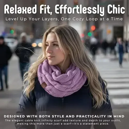 Funky Junque Infinity Scarf for Women – Oversized Chunky Winter Scarf, Colorful Fall Scarves, Soft Sweater Wrap Cozy Style - 2