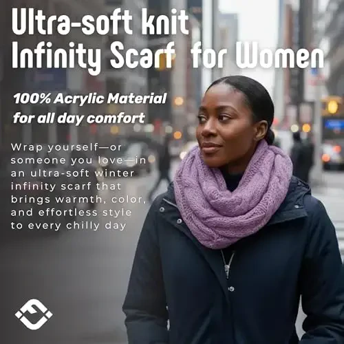 Funky Junque Infinity Scarf for Women – Oversized Chunky Winter Scarf, Colorful Fall Scarves, Soft Sweater Wrap Cozy Style - 3