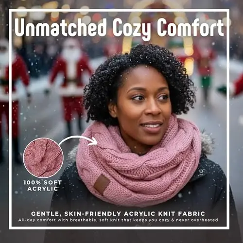 Funky Junque Infinity Scarf for Women – Oversized Chunky Winter Scarf, Colorful Fall Scarves, Soft Sweater Wrap Cozy Style - 3