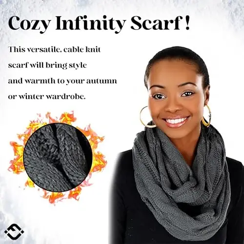 Funky Junque Infinity Scarf for Women – Oversized Chunky Winter Scarf, Colorful Fall Scarves, Soft Sweater Wrap Cozy Style - 3