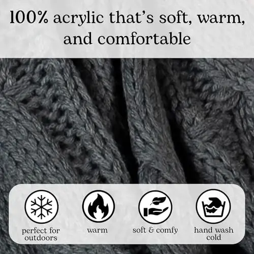 Funky Junque Cozy Ribbed Cable Knit Infinity Scarf Wrap - Mother's Day Gift - for Women - FUNKY (1)