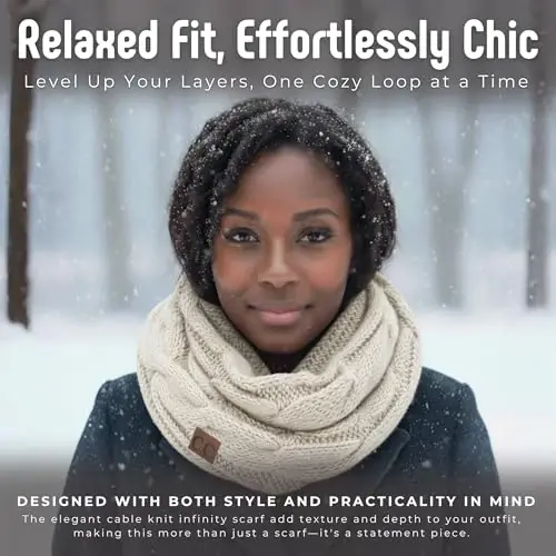 Funky Junque Infinity Scarf for Women – Oversized Chunky Winter Scarf, Colorful Fall Scarves, Soft Sweater Wrap Cozy Style - 4