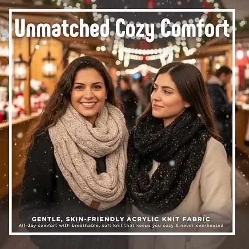 Funky Junque Infinity Scarf for Women – Oversized Chunky Winter Scarf, Colorful Fall Scarves, Soft Sweater Wrap Cozy Style - 4