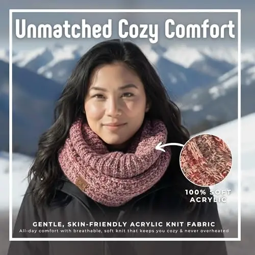 Funky Junque Infinity Scarf for Women – Oversized Chunky Winter Scarf, Colorful Fall Scarves, Soft Sweater Wrap Cozy Style - 2